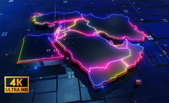 فیلم استوک نقشه دیجیتالی کشورهای خاورمیانه