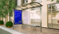 موکاپ بنر تبلیغاتی ایستگاه اتوبوس شهری