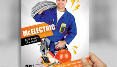 طرح لایه باز پوستر خدمات برق کشی ساختمان