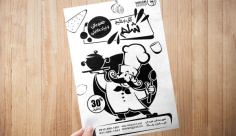 طرح لایه باز تراکت ریسو حلیم و آش فروشی