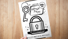 طرح لایه باز تراکت ریسو کلیدسازی