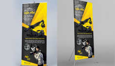 طرح لایه باز استند شرکت فیلمسازی و تبلیغاتی نگاه مثبت