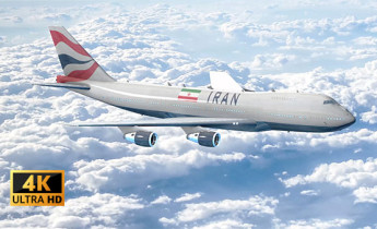 فیلم استوک پرواز هواپیما با پرچم ایران