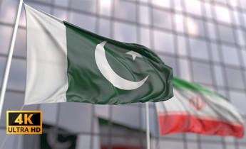 فوتیج ویدیویی پرچم ایران و پاکستان