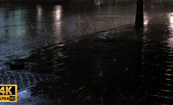 فوتیج ویدیویی باران و عبور ماشین ها