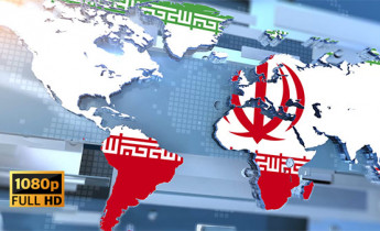 ترنزیشن ویدیویی پرچم ایران در نقشه جهان