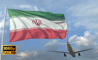 ﻿فیلم استوک عبور هواپیما و پرچم ایران