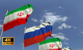 فیلم استوک پرچم ایران و روسیه
