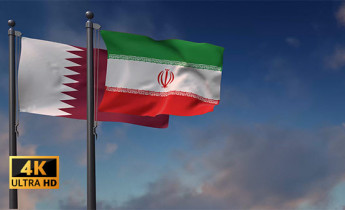 فوتیج ویدویویی پرچم ایران و قطر