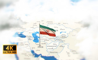 فیلم استوک پرچم ایران و موقعیت کشور روی نقشه جهان