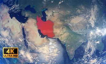 فوتیج ویدیویی زوم نقشه کره زمین به ایران