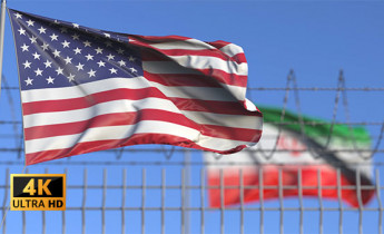 فوتیج ویدیویی پرچم ایران و آمریکا