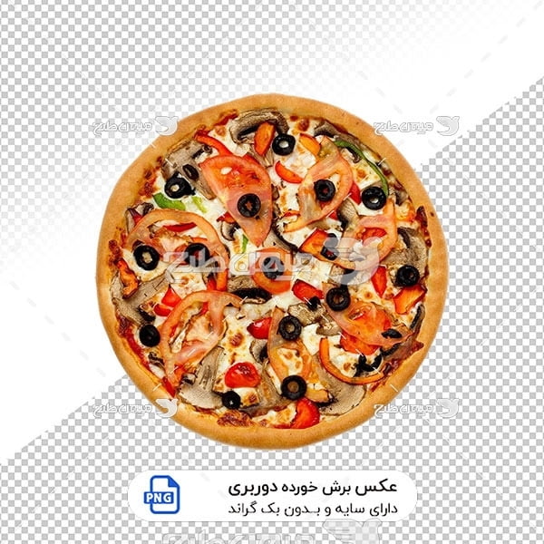 عکس برش خورده پیتزا قارچ و گوشت