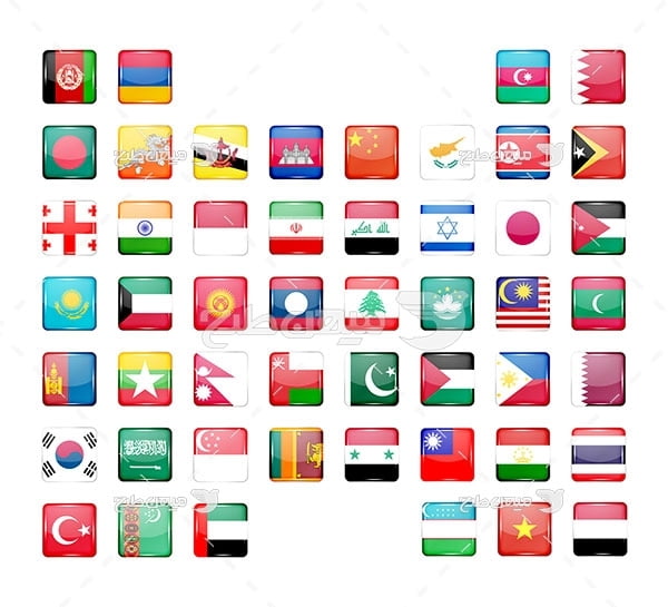 وکتور نماد پرچم کشورهای جهان