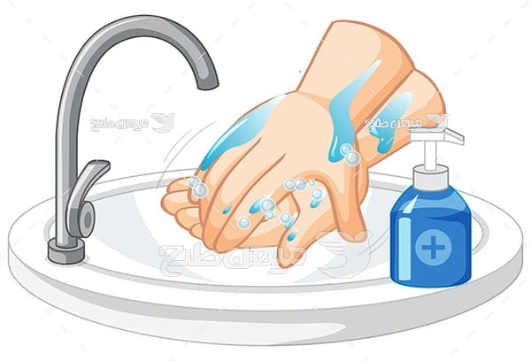 وکتور شستن دست با مایع دستشویی