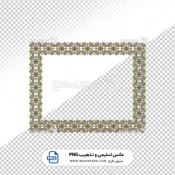 ﻿عکس برش خورده اسلیمی و تذهیب قاب با حاشیه گلدار