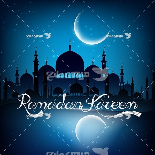 وکتور ماه زیبای رمضان