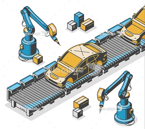 وکتور خط تمام رباتی تولید خودرو