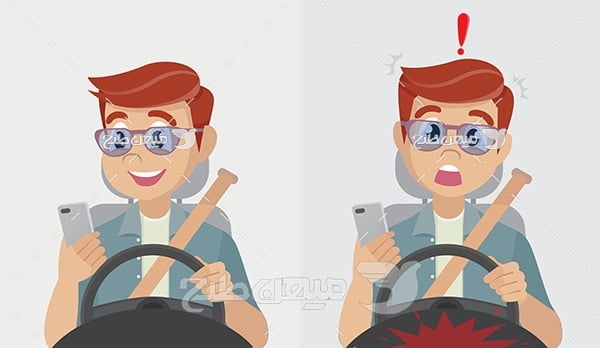وکتور خطر استفاده از تلفن همراه در حین رانندگی