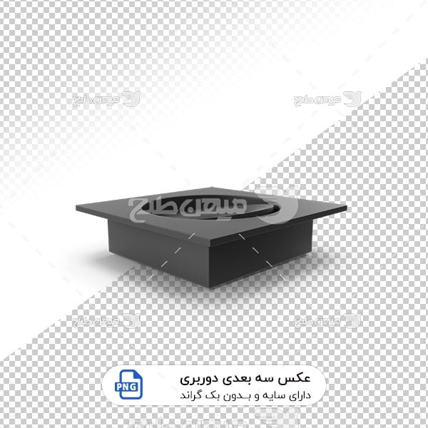 عکس برش خورده سه بعدی قاب مشکی چراغ سقفی