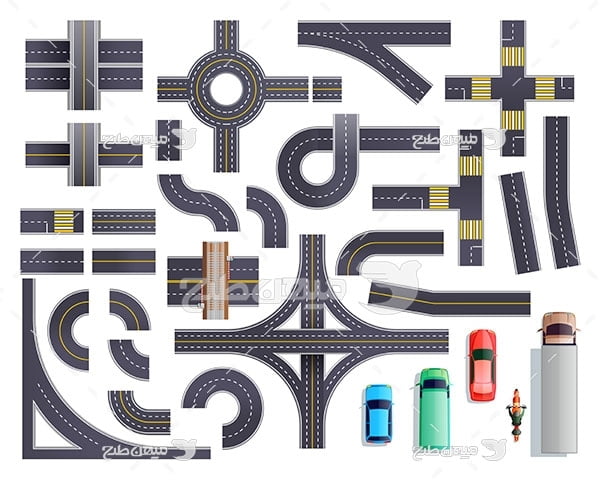 وکتور اشکال مختلف جاده و خیابان