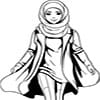 وکتور بانوی با حجاب با رنگ مشکی
