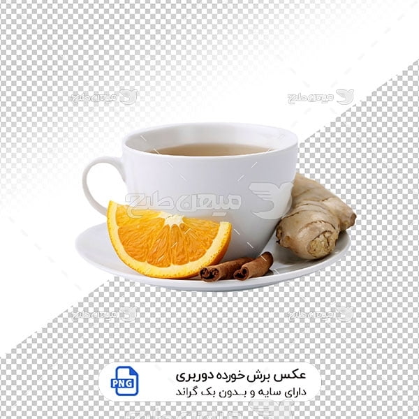 عکس برش خورده فنجان چای زنجبیل