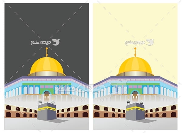 وکتور مسجد الاقصی و قبه الصخره