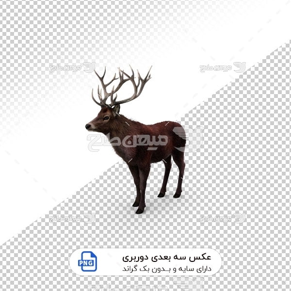 عکس برش خورده سه بعدی گوزن