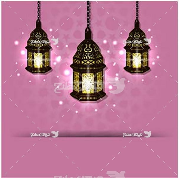 وکتور ماه روشنایی رمضان مبارک