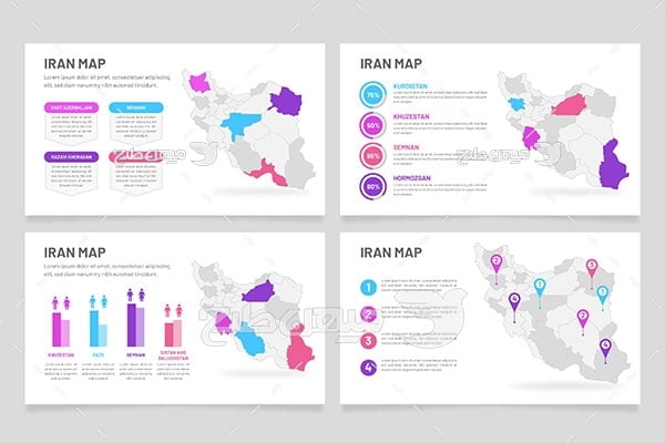 وکتور نقشه جمعیتی ایران