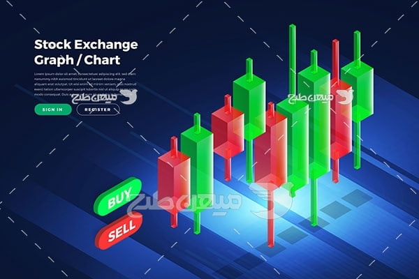 وکتور کندل سبز و قرمز بورس