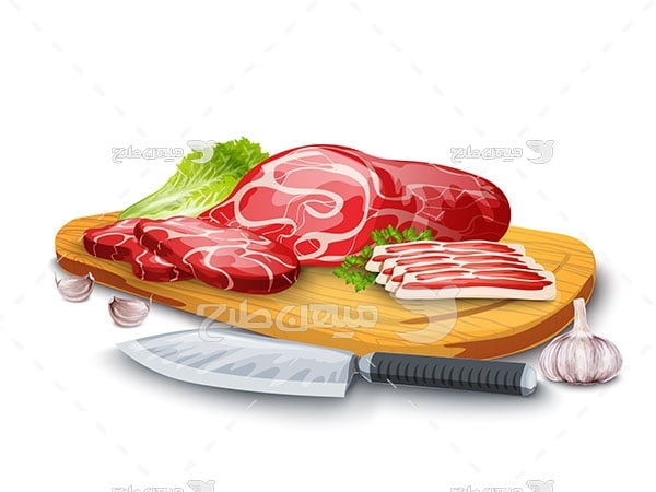 وکتور پخت غذا با گوشت