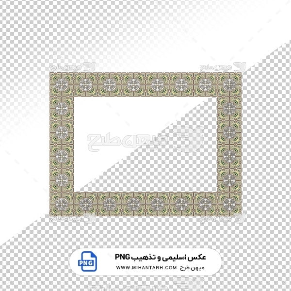 عکس برش خورده اسلیمی و تذهیب قاب با حاشیه مربع