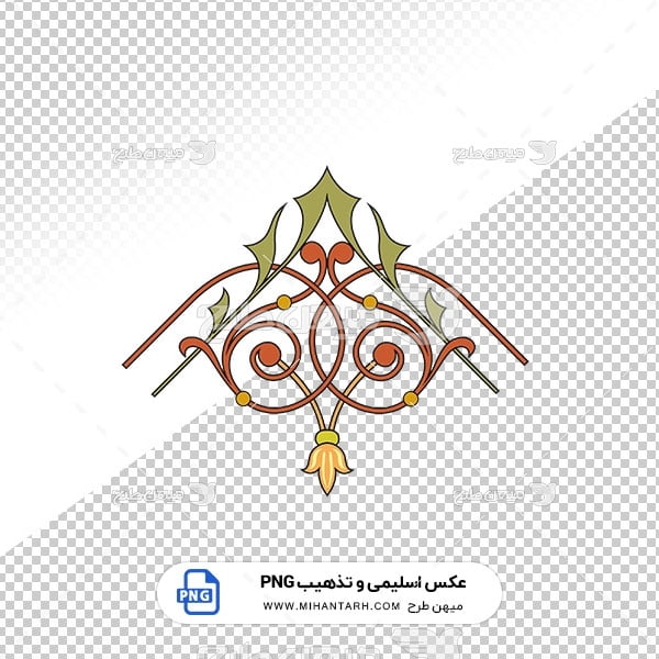 عکس برش خورده اسلیمی و تذهیب حاشیه سبز سربرگ
