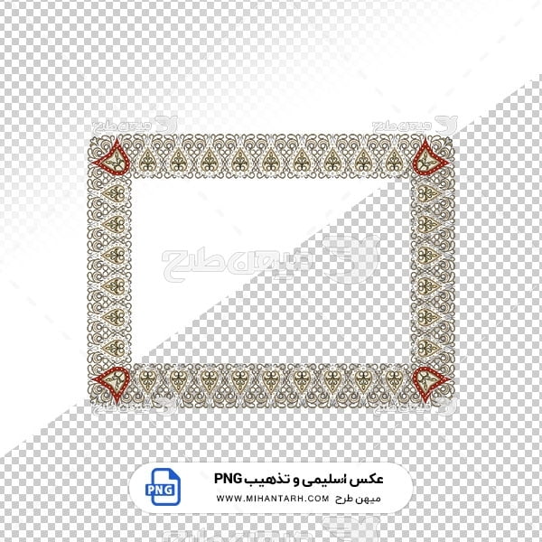 عکس برش خورده اسلیمی و تذهیب قاب با حاشیه طرح اشک