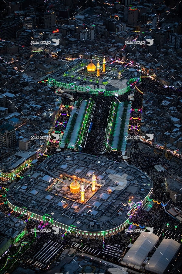 عکس هوایی کربلا بین الحرمین