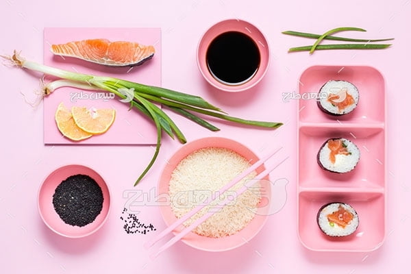 عکس سوشی با برنج