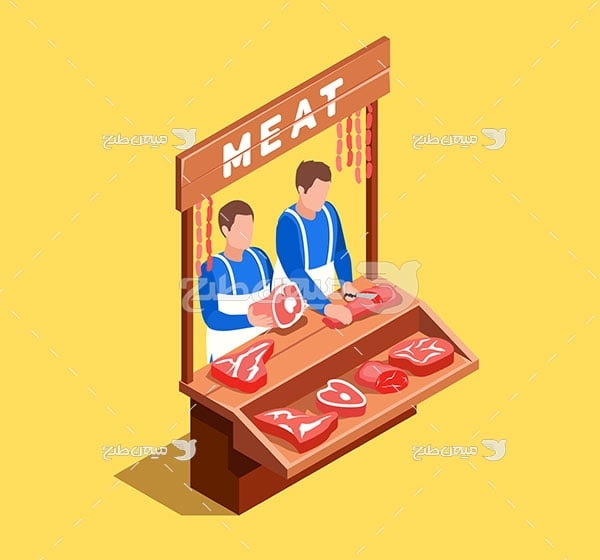 وکتور گوشت فروشی