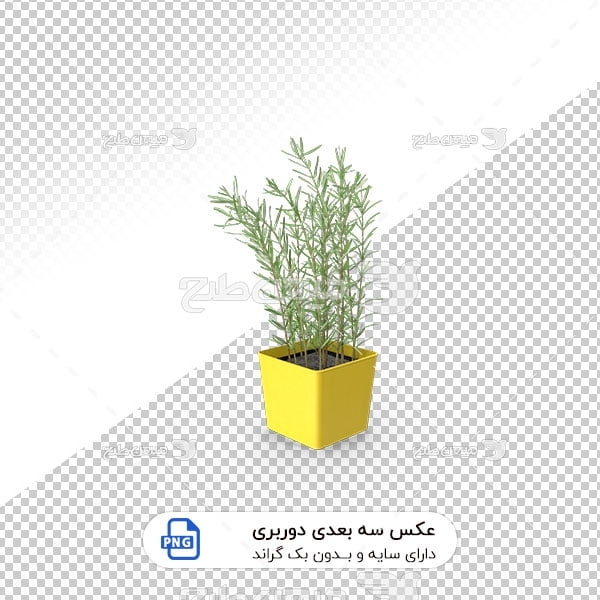 عکس برش خورده سه بعدی گلدان گل