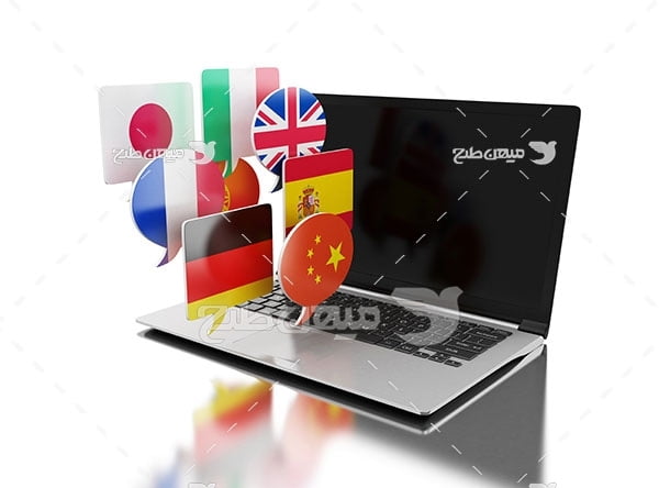 ﻿عکس آموزش مجازی زبان خارجی با لپ تاپ