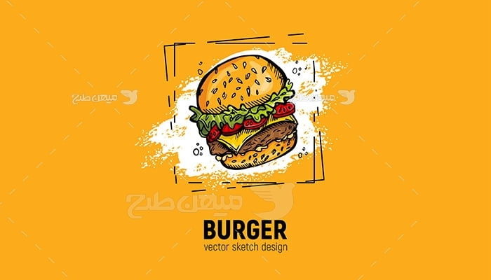 وکتور کاراکتر غذا همبرگر