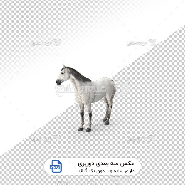 عکس برش خورده سه بعدی اسب خاکستری