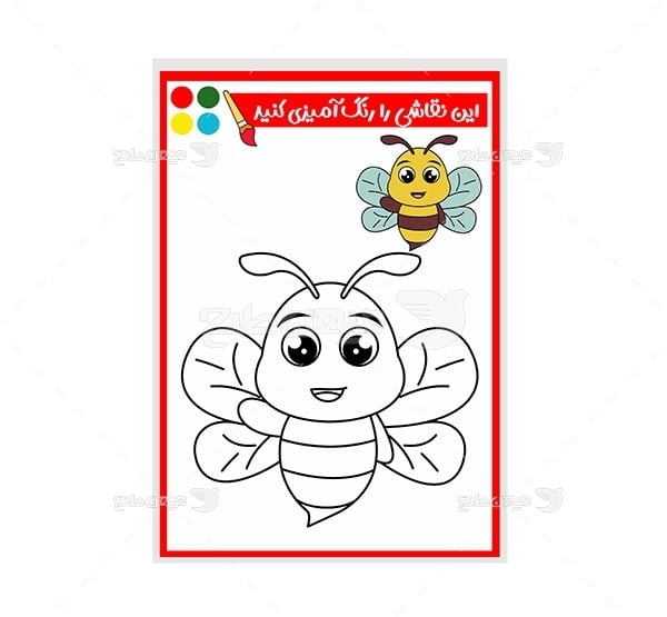 وکتور نقاشی و رنگ آمیزی زنبور عسل