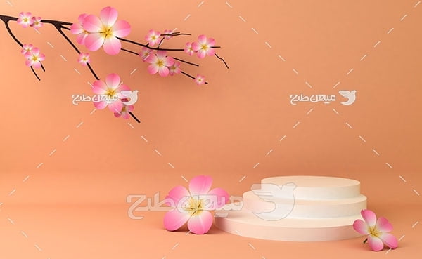 عکس بک گراند مدل مینیمال شاخه گل