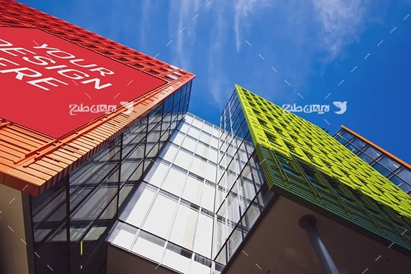 طرح موکاپ بنر و بیلبورد تبلیغاتی برروی ساختمان