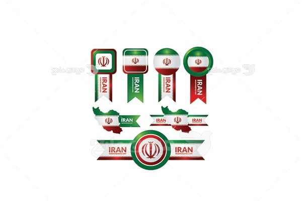 وکتور لیبل و پرچم ایران
