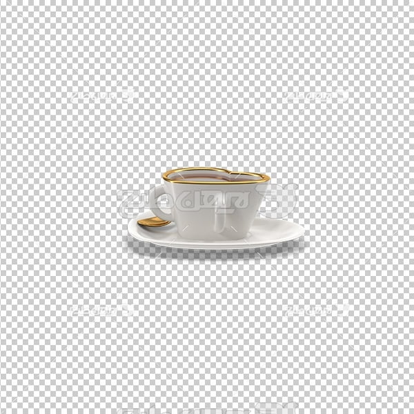 تصویر دوربری سه بعدی فنجان قهوه