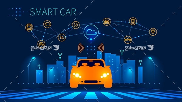 طرح وکتور گرافیکی با موضوع ماشین های هوشمند