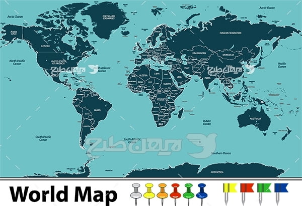 وکتور نقشه قاره های زمین